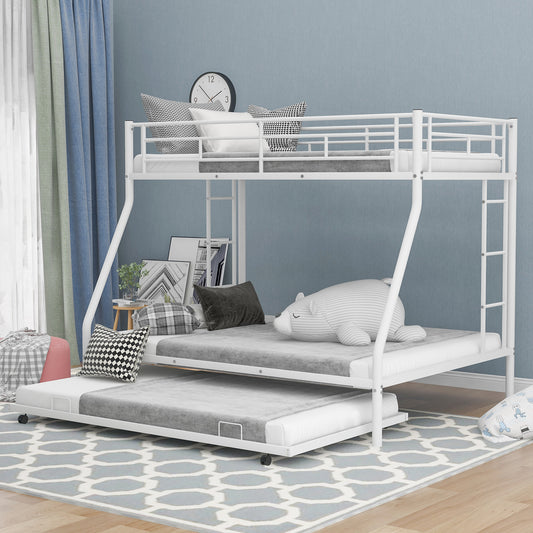 Twin over Full Bed with Sturdy Steel Frame Bunk Bed