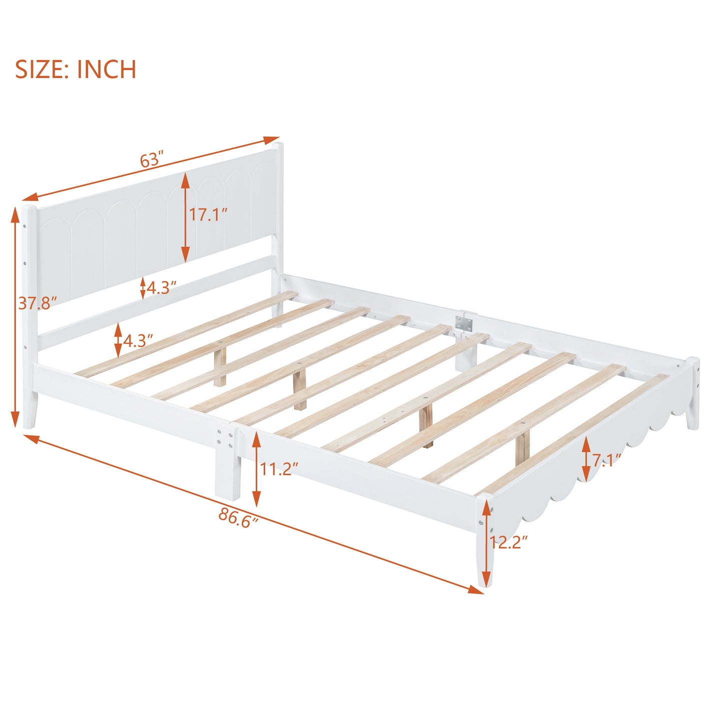 Queen Size Wood Platform Bed Frame