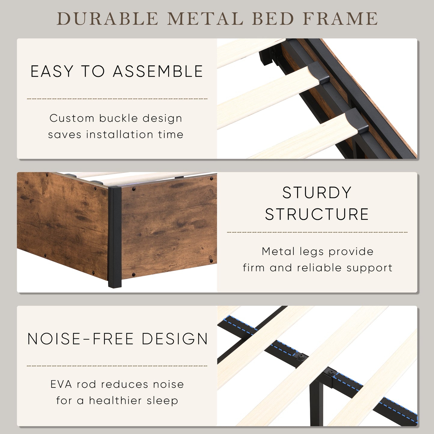 Elevating storage bed frame