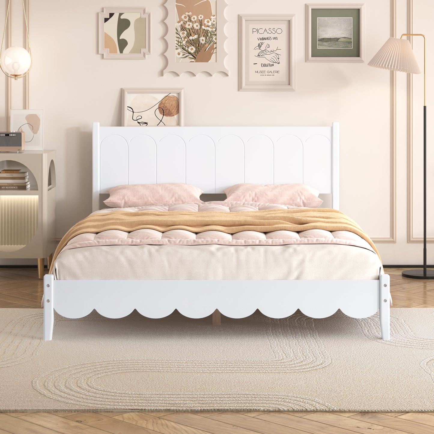 Queen Size Wood Platform Bed Frame