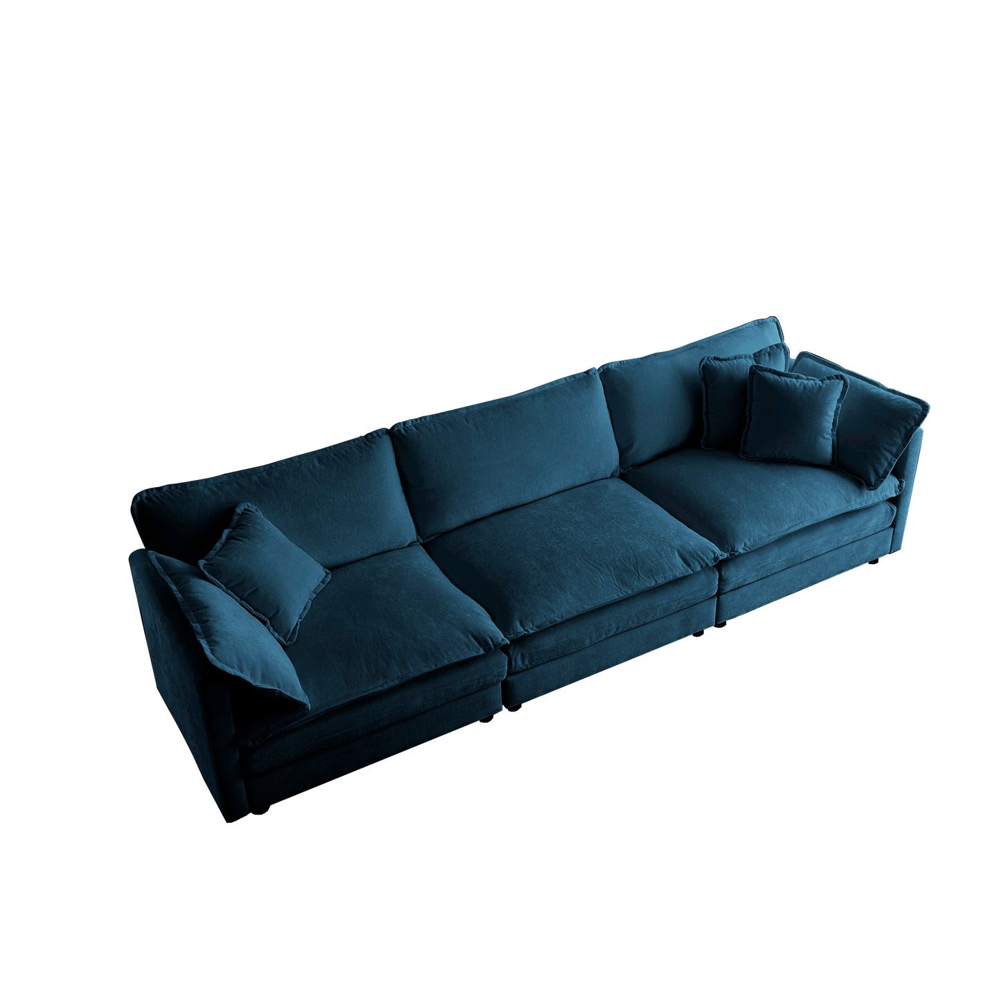 Couch for Living Room Blue Chenille