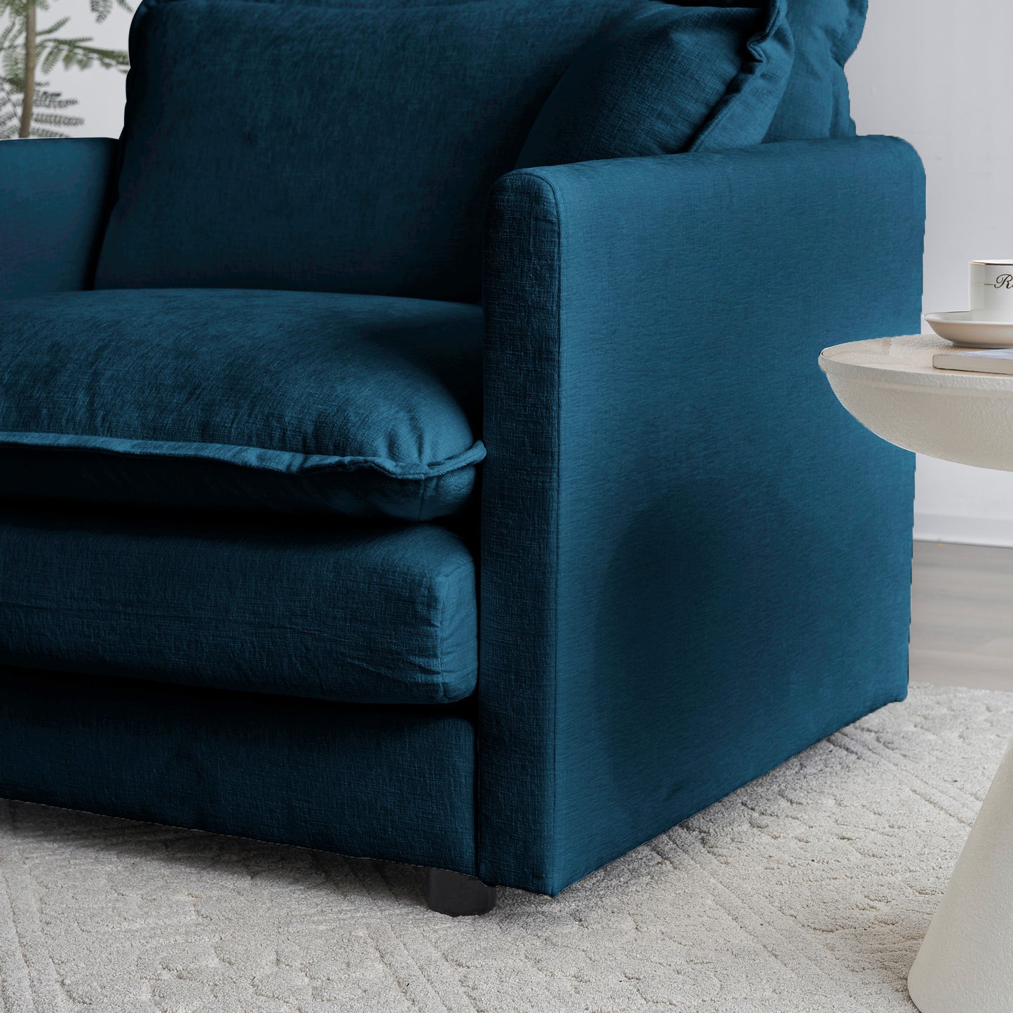 Couch for Living Room Blue Chenille