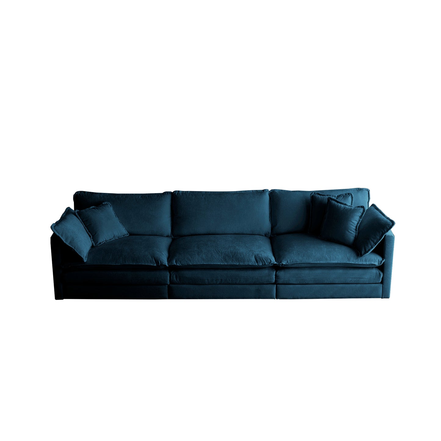 Couch for Living Room Blue Chenille