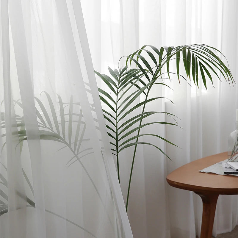 White Tulle Curtains for Living Room